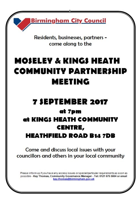 Moseley and Kings Heath Partnership poster