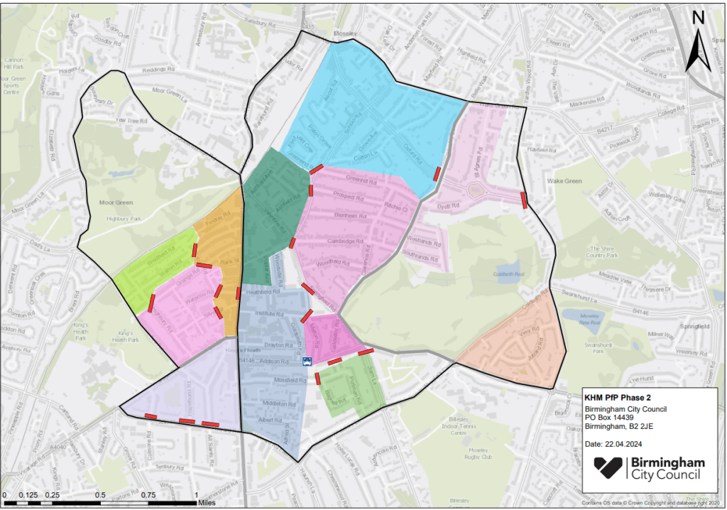 A map showing the Kings Heath and Moseley Places for People plans